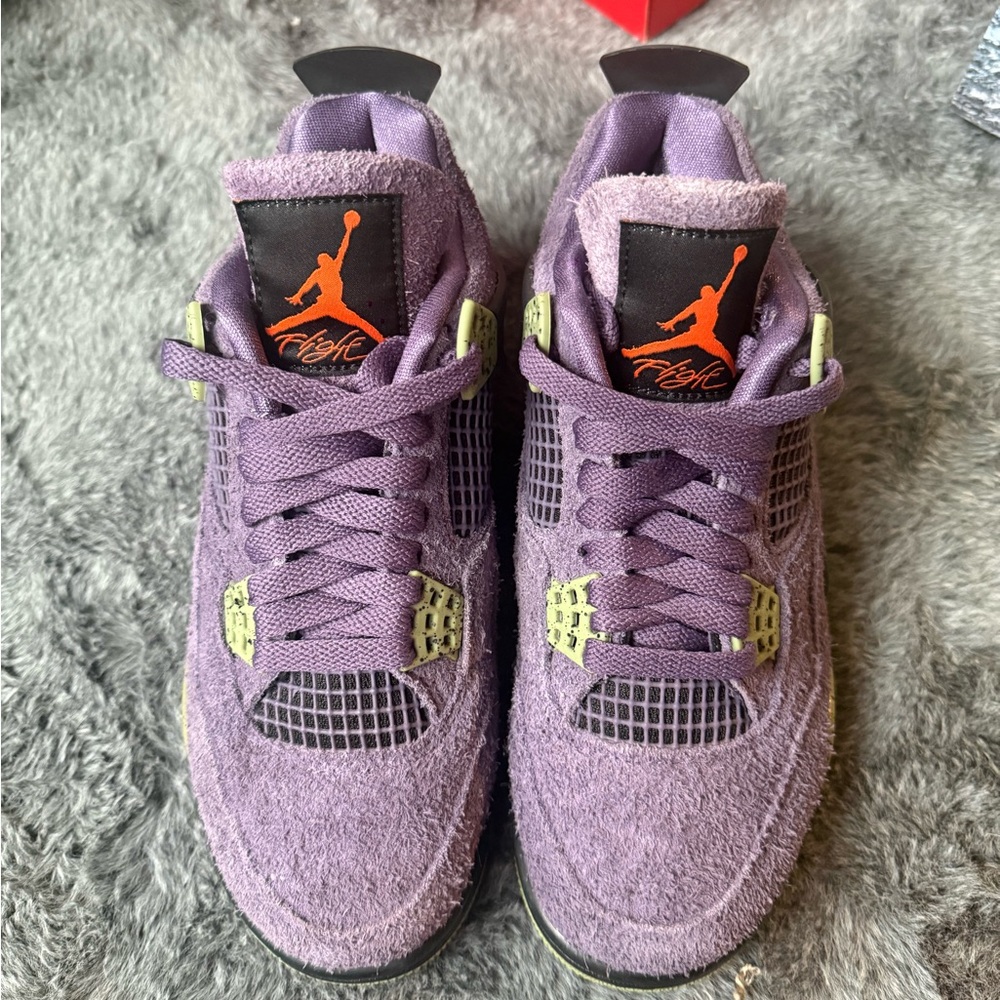 Retro 4s Nike Women's canyon purple and Sage Sneakers - Picture 4 of 7